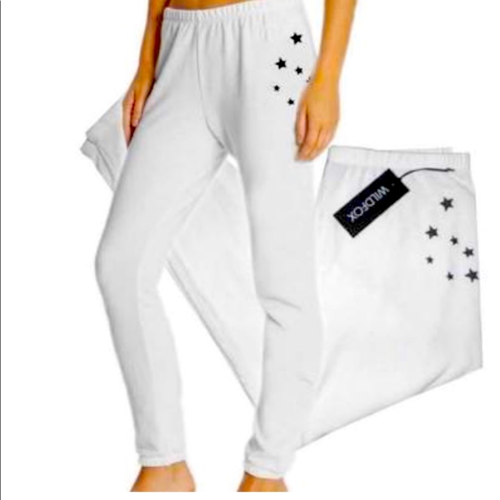 Wildfox White with black stars sweatpants!!